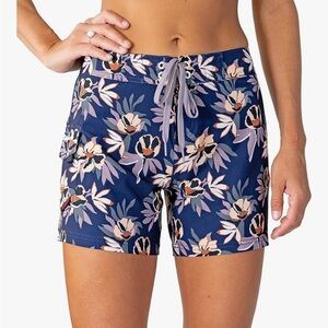 Women's Floral Navy Swim Shorts